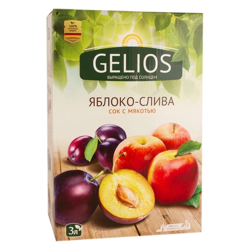 Gelios сок слива, яблоко 3 л.